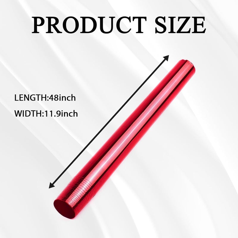 Hirificing Tint Film for Taillight Headlight Fog Light, 12×48 Inches Vinyl Self-Adhesive Car Tail Light Tape, Brake Light Headlight Cover Protection Film Color Shiny Chameleon Sticker (Red) - Image 2